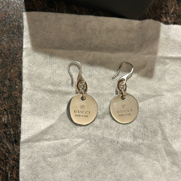 Authentic Gucci 925 Sterling Silver Trademark collection drop Earrings - Picture 1 of 3